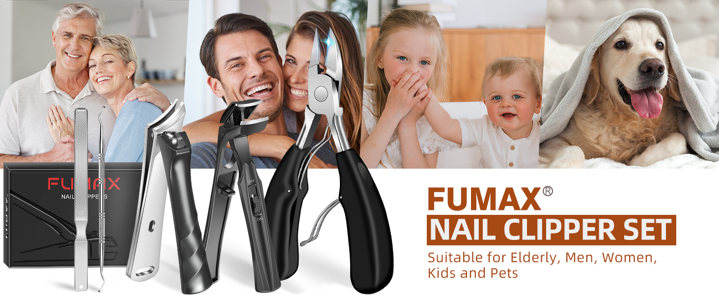 Кусачки для нігтів для літніх людей з широкою щелепою та довгою ручкою, кусачки для кутикули з кутовою головкою, для товстих нігтів, з контейнером для збору обрізків, подарунковий набір для чоловіків та жінок, чорні