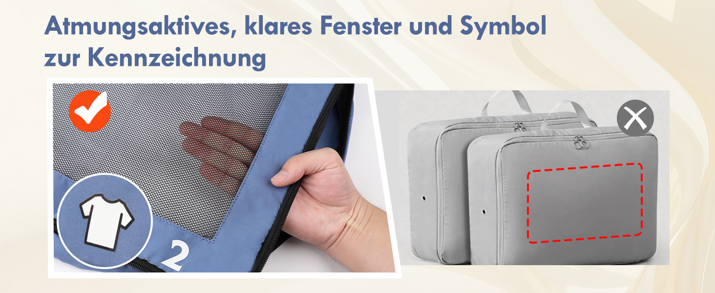 Органайзери для валізи, набір 8 шт. - Packing Cubes для подорожей, валізи та рюкзака (блакитний)