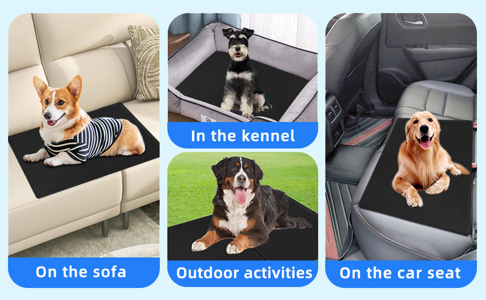 Килимок охолоджуючий для собак та котів, самоохолоджуючий, 65x50 см, чорний