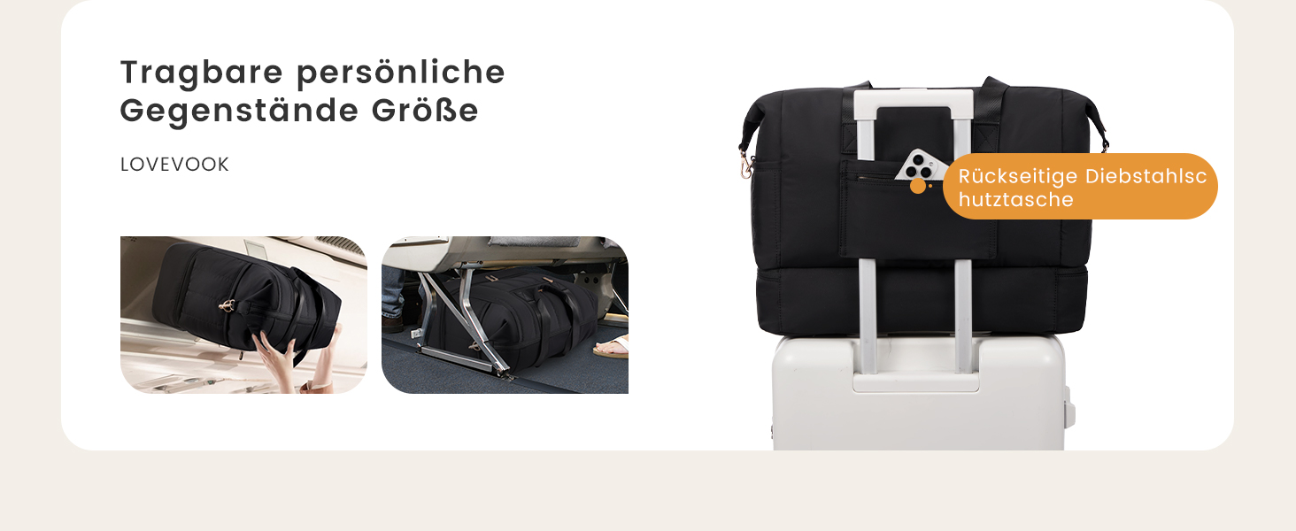 Сумка-рюкзак LOVEVOOK для жінок, велика дорожня сумка-рюкзак з відділенням для взуття та мокрих речей, 40L, 2 шт., чорний