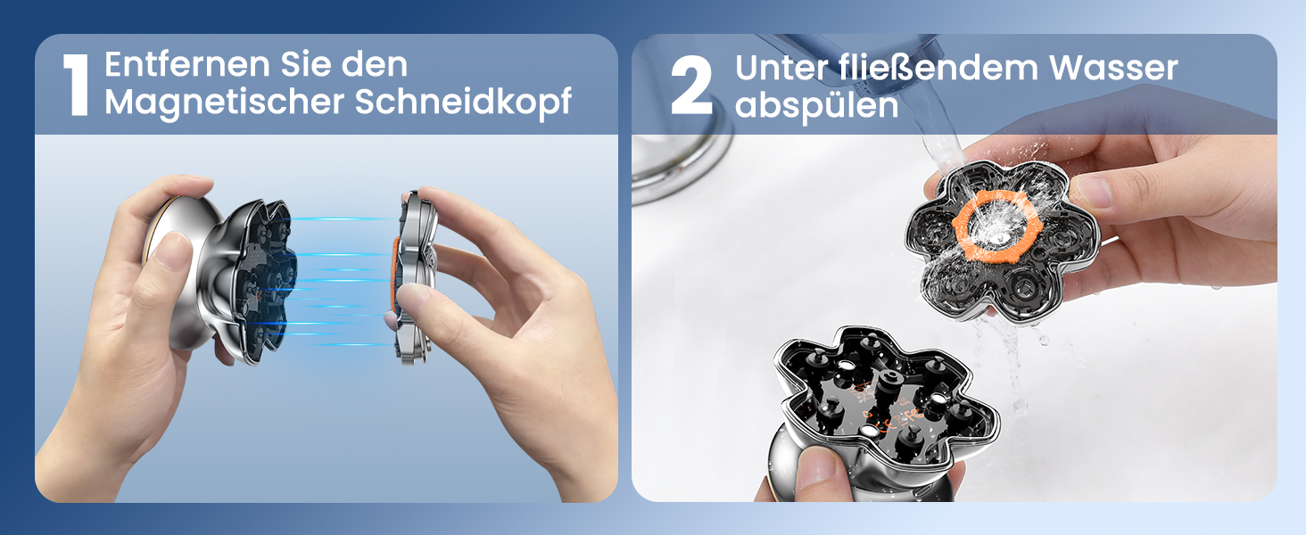 MAXGROOM 7D Glatzen Rasierer Herren - Електрична бритва для гоління голови, срібляста, акумуляторна (1400mAh), водонепроникна IPX6, Type-C