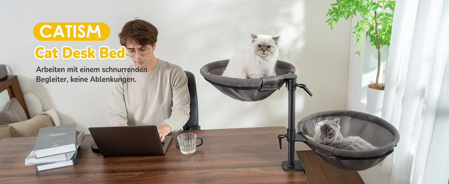 Підвісне ліжко для котів CATISM 360° обертання, лежанка, гамак, кошик для сну, підвісне ліжко для котів, 36x38 см, до 20 кг