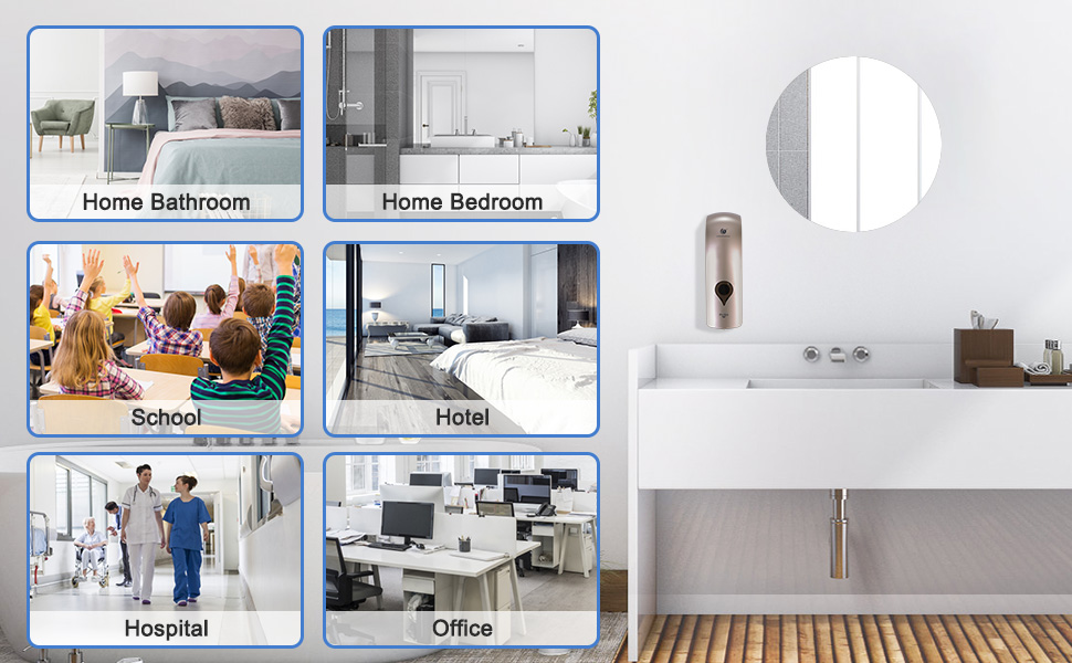 Настінний диспенсер для мила без свердління, 300 мл, ручний дозатор для гелю для душу/шампуню/дезінфікуючого засобу, дозатор для миючого засобу для душу, чорний/білий/золотий (шампань)