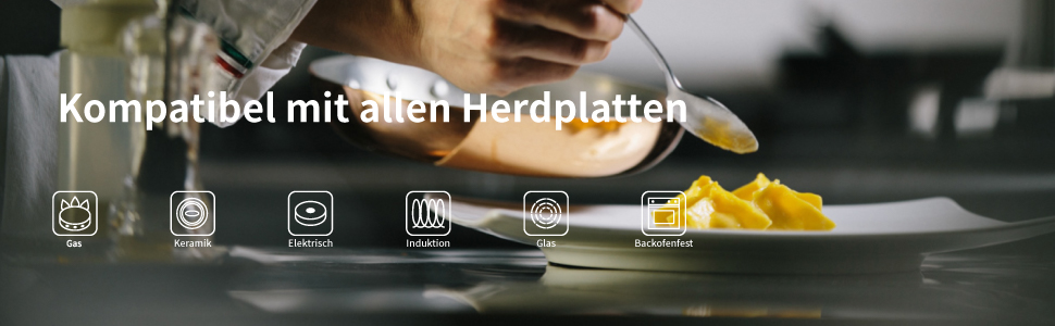 Нержавіюча сковорода 28 см, 5-шарова, для посудомийної машини та духовки, індукційна, рівномірний розподіл тепла