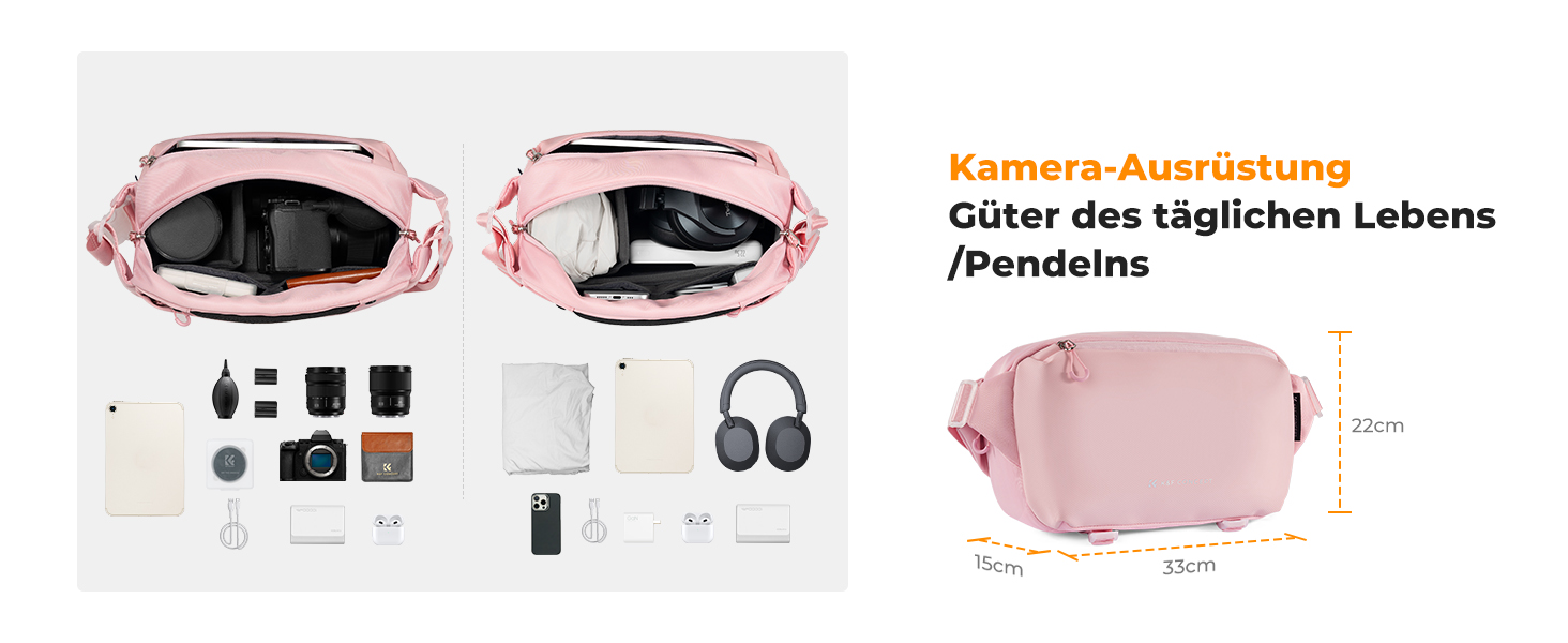 Рюкзак для камери K&F Concept, сумка через плече, фотосумка, квадратна сумка для фотографів, сумісна з Canon/Nikon/Sony/DJI Mavic
