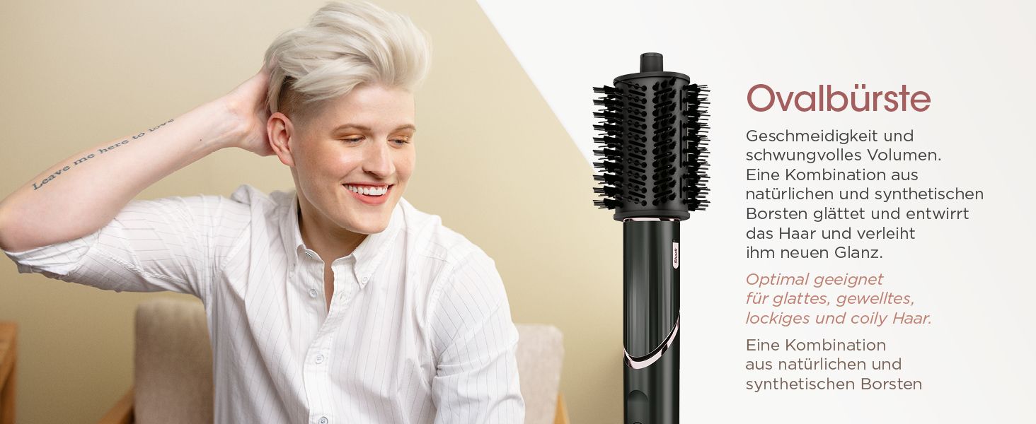 Фен Shark FlexStyle Multi: 3-в-1 для догляду за волоссям, Auto-Wrap, без пошкодження, для всіх типів волосся (чорний/рожеве золото)