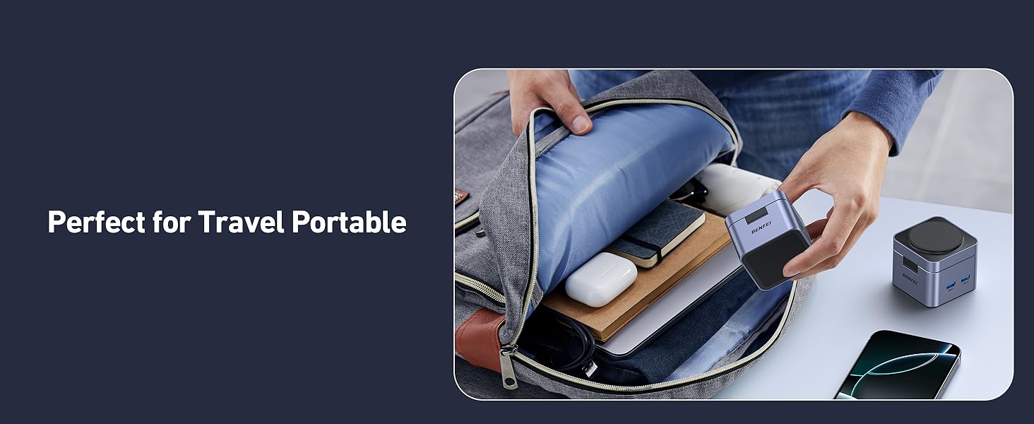 BENFEI 3-в-1 Станція зарядки MagSafe з USB-C хабом – для iPhone 16/15/14/13/12, Apple Watch та AirPods. HDMI (4K@60Hz), 100W PD, 2x USB 3.0 (5Gbps)