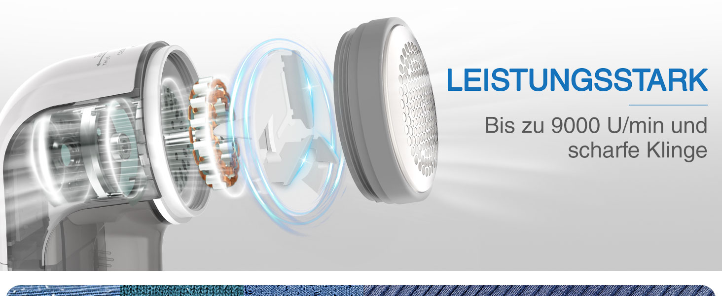 Електричний видальник ворсу Beautural - бездротовий, 3 рівня висоти, 2 швидкості, для різних тканин, сірий