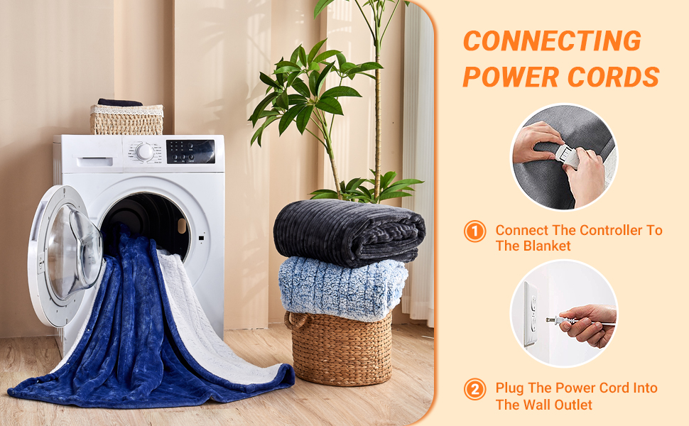 Електрична ковдра з підігрівом 130x180 см, 10 режимів нагріву, таймер автовимкнення, захист від перегріву, машинне прання, для холодних ночей (Скай Блакитний)