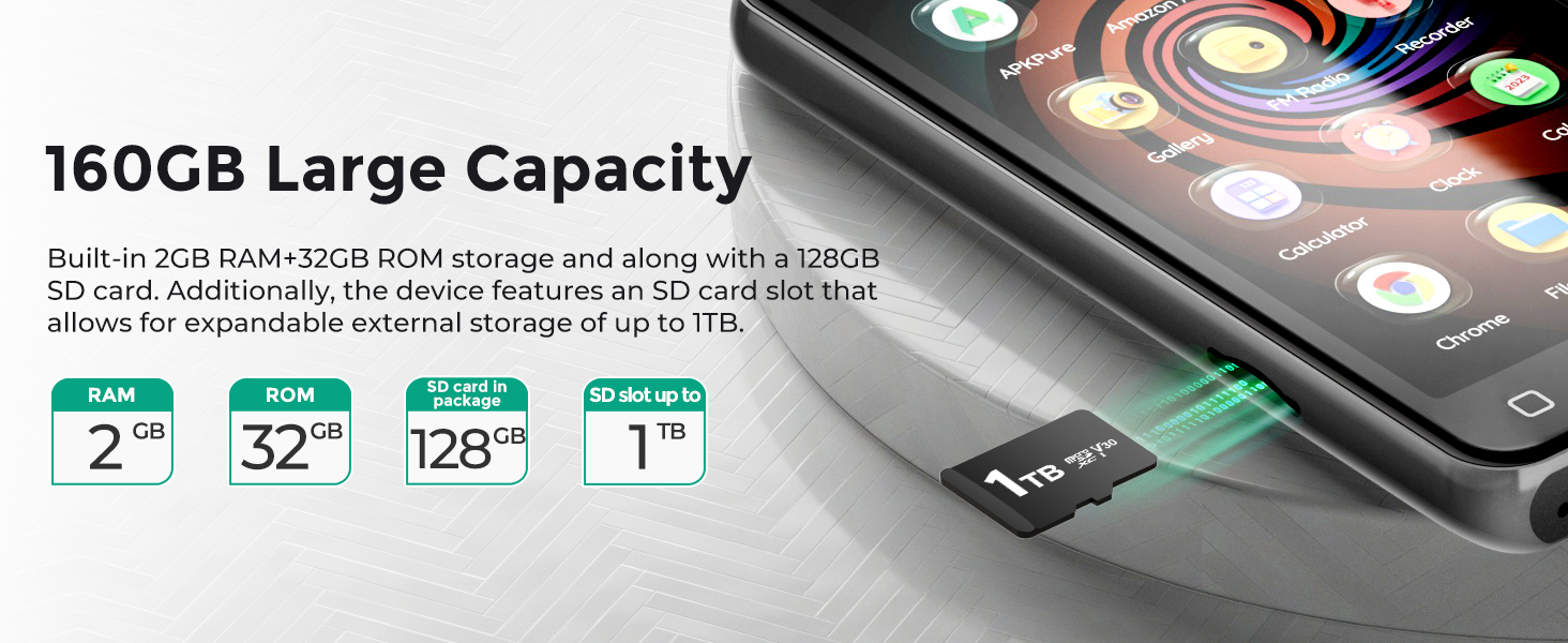 MP3 плеєр Inioasis з Bluetooth, WiFi, Spotify, Amazon Music, 4