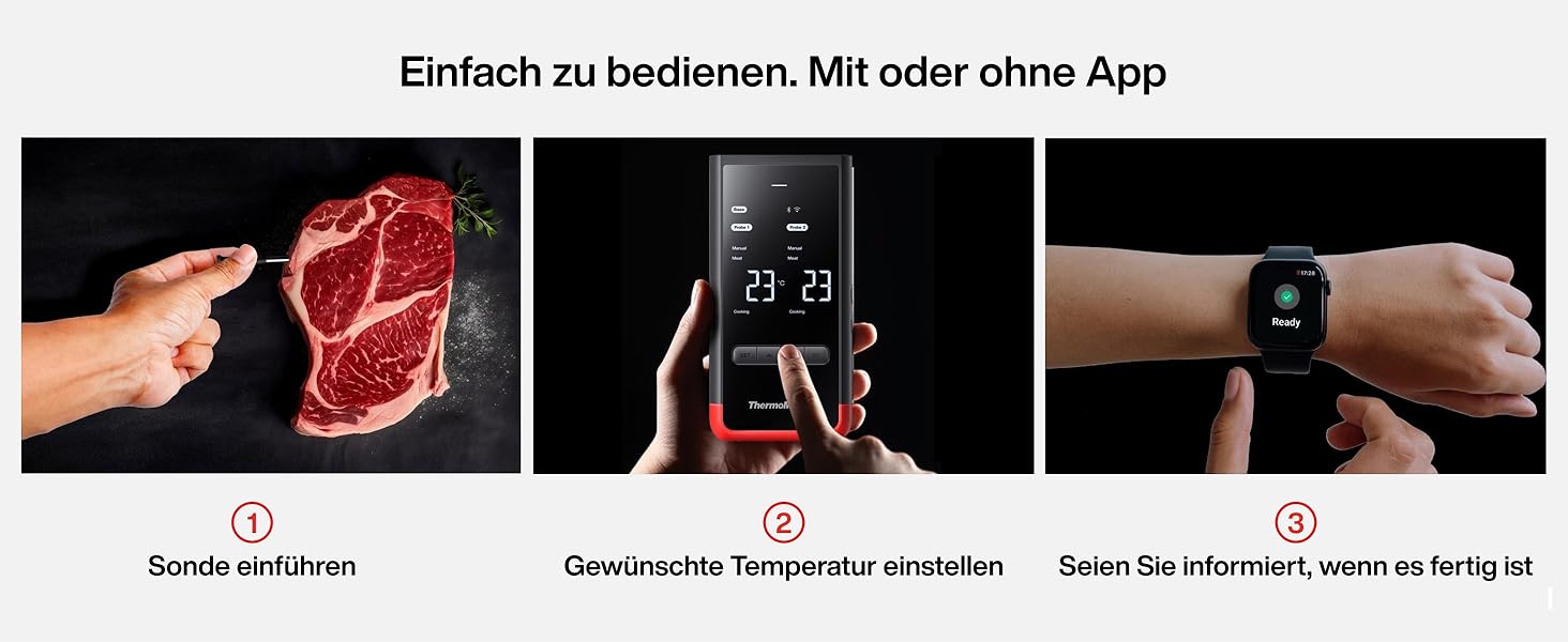 Бездротовий термометр для м'яса ThermoMaven P2 з Bluetooth 5.3, 2 зондами, 6 сенсорами, Wi-Fi, IPX8, для грилю, духовки, кухні, фритюрниці