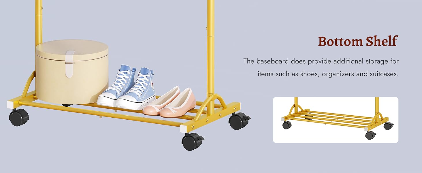 Кледистанд FAVOOOSTY на колесах: мобільний, металевий, регульований, чорно-білий (золотий), 89.50×39.00×161.20 см