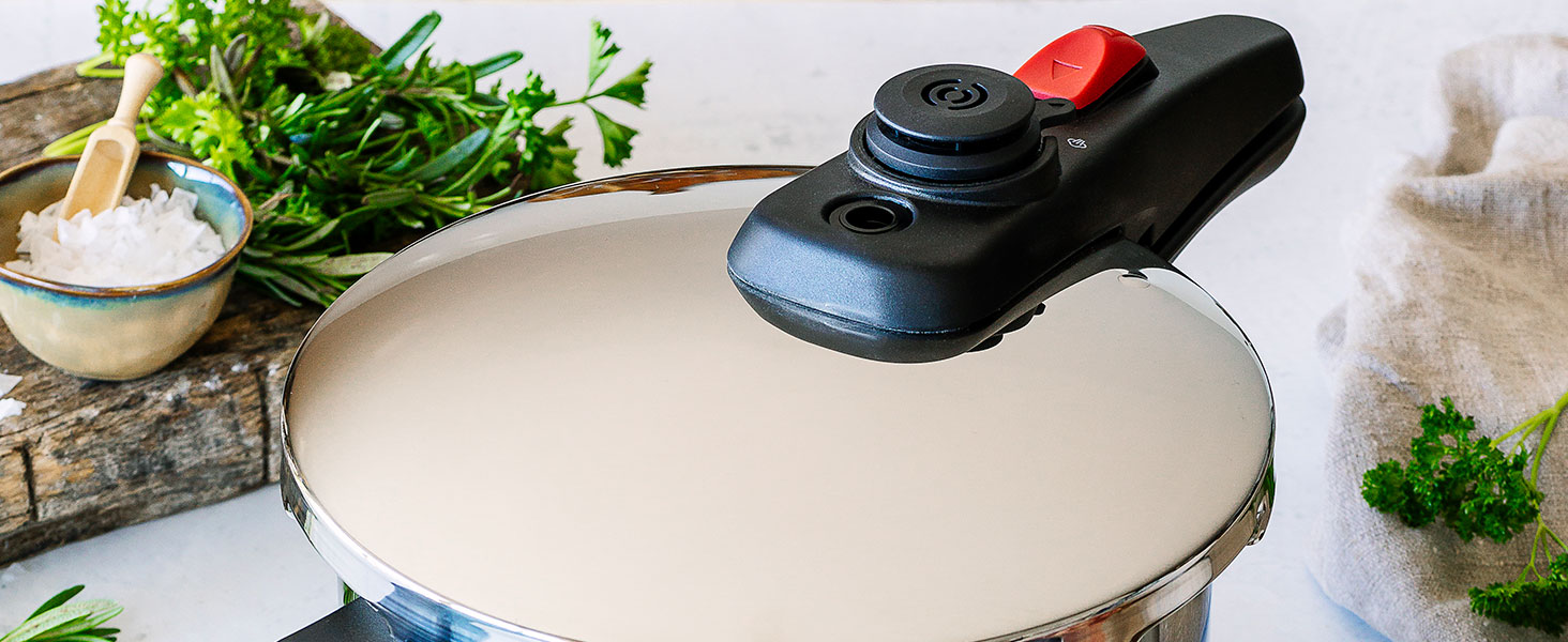 Каструля-скороварка BRA Allure 6 л з нержавіючої сталі 18/10, 2 програми приготування та блокування відкривання, для всіх типів кухонь