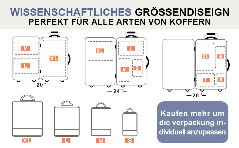 Набір компресійних органайзерів для подорожей (4 шт, чорний)