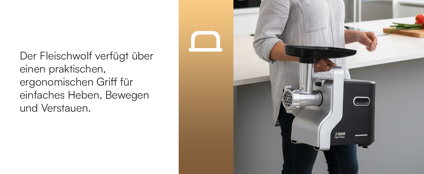 М'ясорубка електрична MG-2100BKSL 2100 Вт, нержавіюча сталь, чорно-срібна - 1.8 кг/хв, насадки для ковбас та томатів, реверс