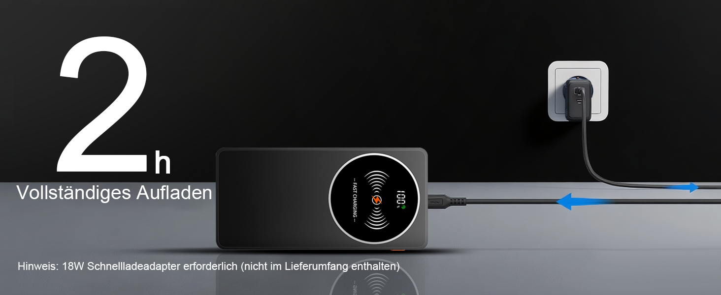 Портативний зарядний пристрій Power Bank Klein 10000mAh з USB-C, 3 порти, сумісний з iPhone 17/16/15/14/13 Pro Max Plus Mini, Android, чорний