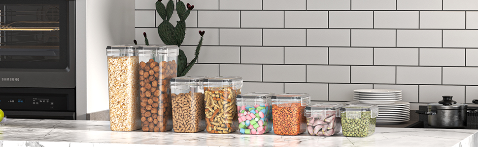 Набір контейнерів для зберігання GREEN MORE 39L, 25 шт. з кришкою, герметичні, BPA-free, для кухні, для борошна, цукру, круп та ін.