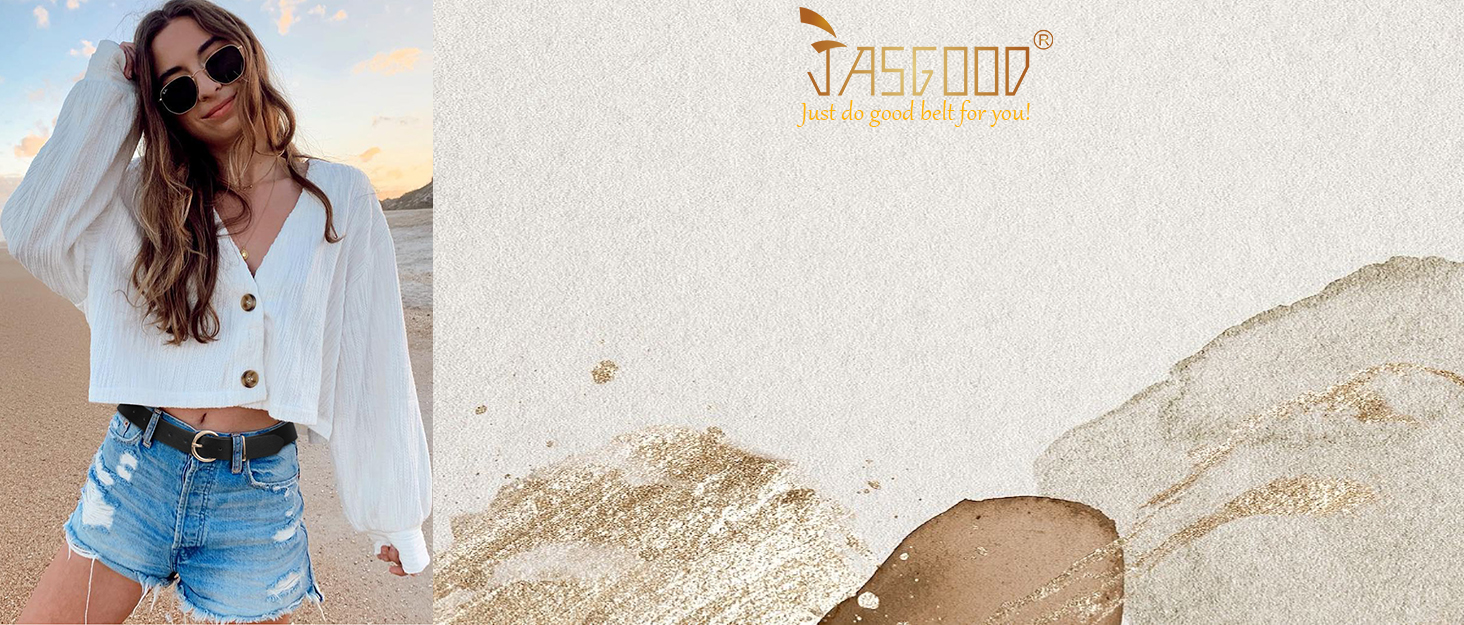 Жіночий плетеный еластичний пояс JASGOOD, льон, 2.5 см, чорний + сірий (срібна пряжка), розмір M (до 86 см)