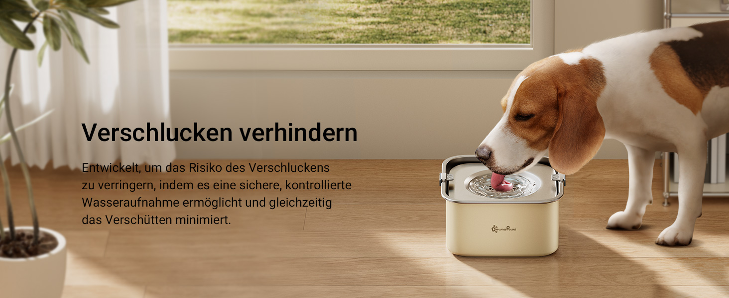 Миска для собак DownyPaws 3L, неркає, з нержавіючої сталі, чорна. Для дому та вулиці, запобігає розбризкуванню води.