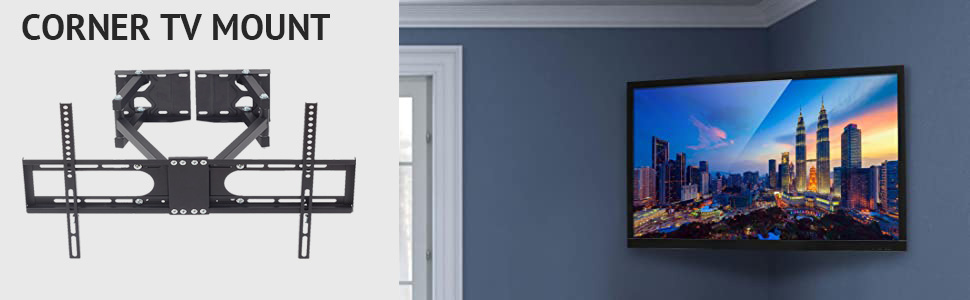 Кронштейн для телевізора кутовий поворотний, нахильний для LED LCD Plasma 32-65