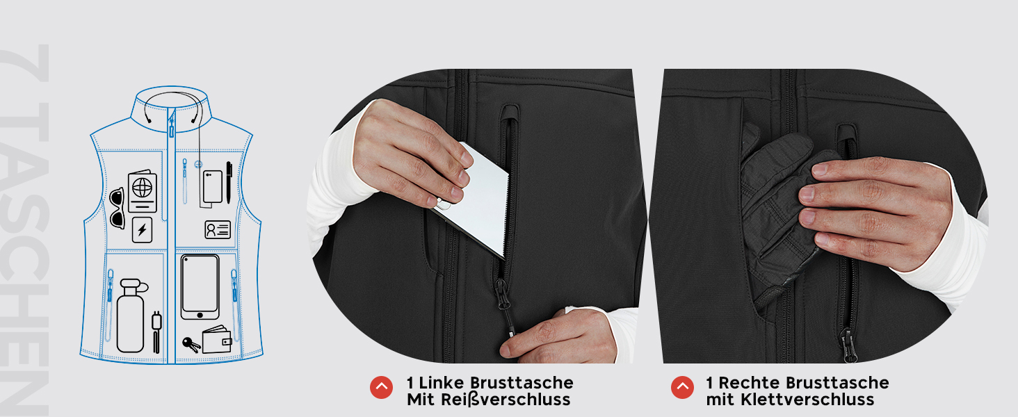 Чоловіча тепла жилетка Softshell з капюшоном, чорна XXL - водонепроникна, без рукавів