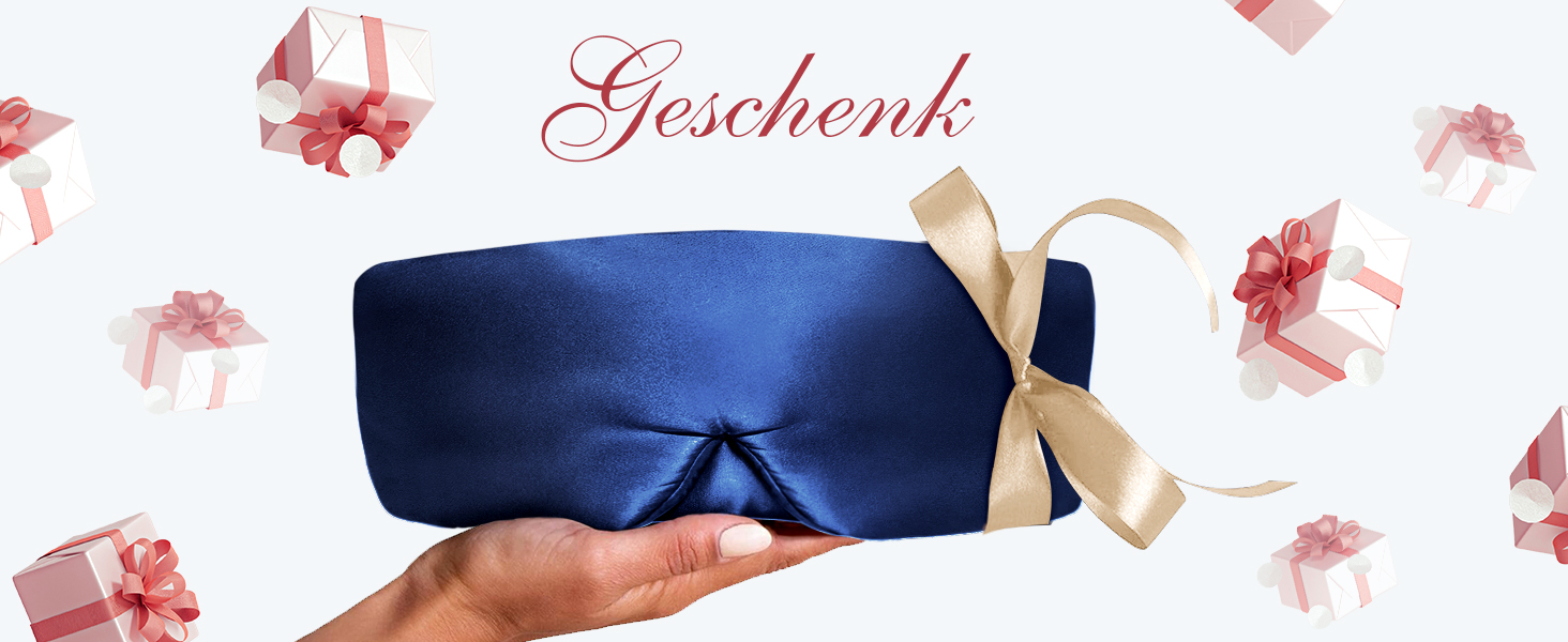 Маска для сну LitBear з 100% шовку, для жінок та чоловіків, з регульованою стрічкою, блакитний колір