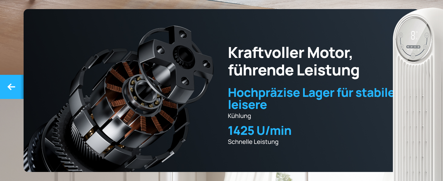 Турбо вентилятор Dreo з DC мотором, 20dB, 11 м дальності, 9 режимів, пульт дистанційного керування, таймер 12 годин, осциляція 90°, для спальні