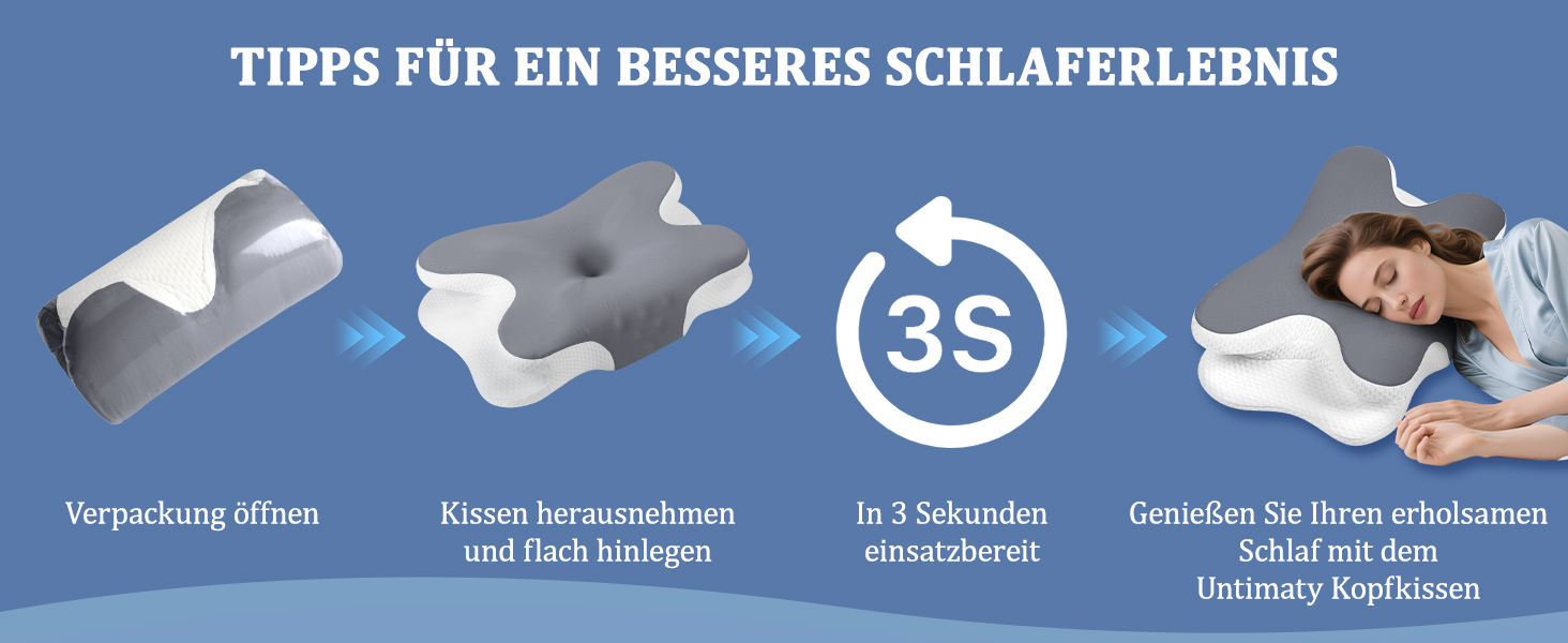 Ортопедична подушка для сну з Memory Foam - для шиї, спини та сну на боці. Подушка з ефектним покриттям з льонової тканини (темно-сіра)