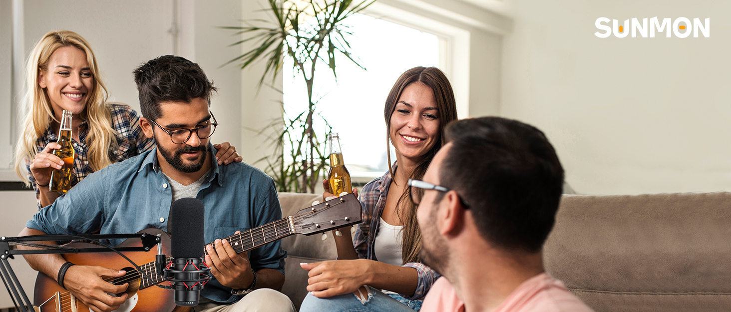 Підставка для мікрофона SUNMON для Blue Yeti та інших – міцна, 360° обертання, металева клямка, універсальна | HyperX QuadCast 2, Fifin AM8, Seiren Mini V3, MV7