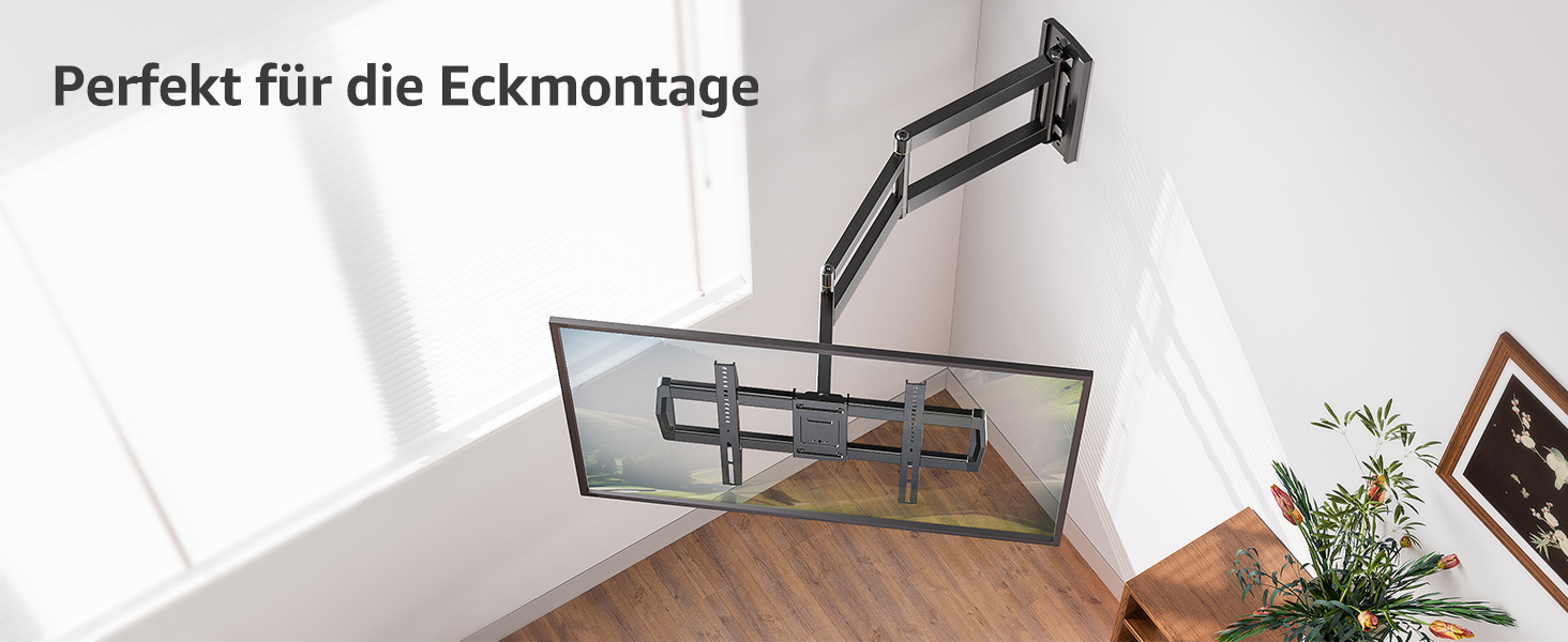 Кріплення для телевізора MOUNTUP 962mm з подовженою ручкою для телевізорів 42-75 дюймів (до 45 кг), поворотне та нахильне, VESA 600x400mm, EU0047-L