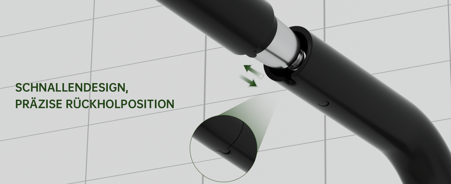 Змішувач кухонний DAYONE з висувною лійкою, нержавіюча сталь, 3 режими, поворотний на 360°, для кухонної мийки (15 см), матовий чорний