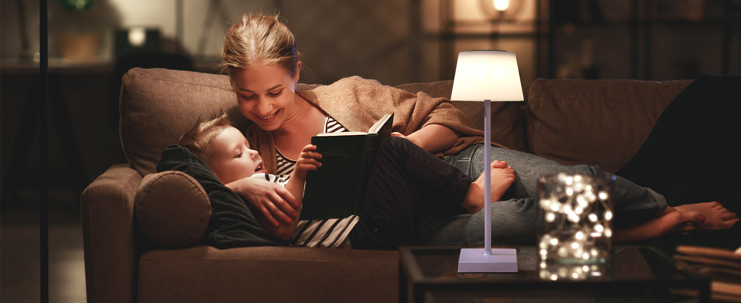 Світлодіодна настільна лампа Aigostar акумуляторна бездротова, димується сенсорно, 3 режими світла, водонепроникна IP54 для дому та саду - фіолетова