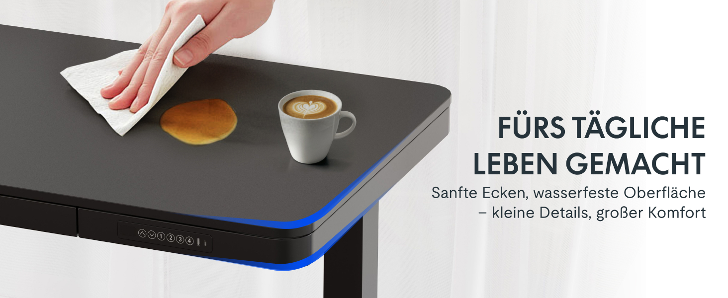 FLEXISPOT Electric Standing Desk with LED Display, Memory Function, USB Port & Drawer - 140x70cm, Luxury Black