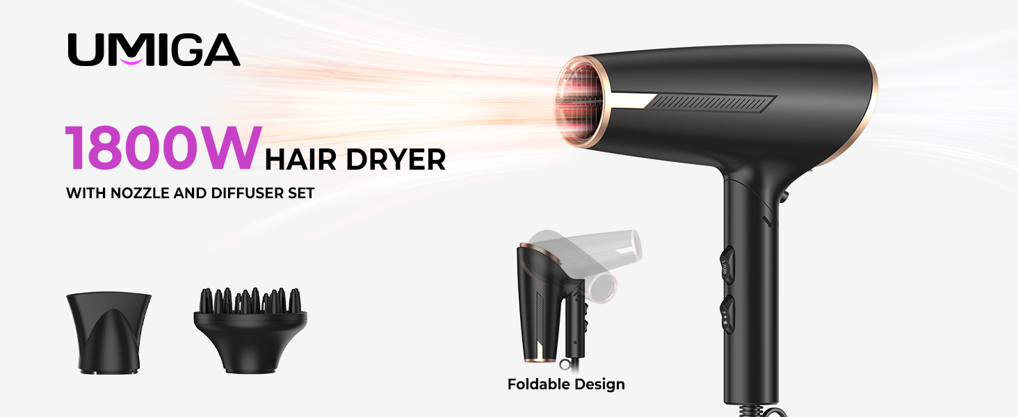 Набір для укладки волосся 5 в 1 Airstyler: фен, щітка, плойка, брашинг, стайлер. Чорний (1800W, складний)