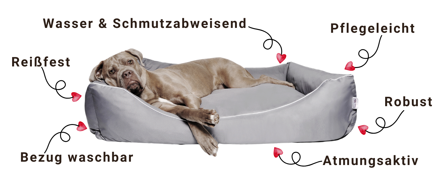 Aunt Hilde Dog Bed Norderney XXXL (120x90x25) Green – Washable, Robust and Comfortable Dog Bed & Dog Basket in Various Sizes – Ideal for large dogs e.g. German Shepherd, Ridgeback