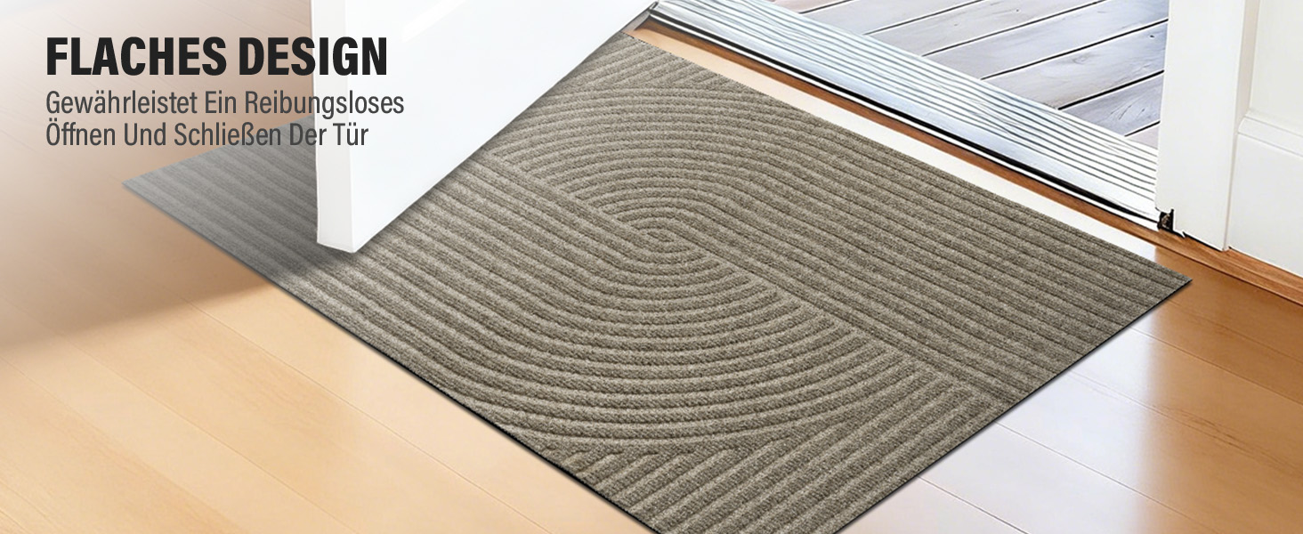 Привідний килимок FEOMOS 60x90 см для дому та вулиці, протиковзний вологопоглинаючий килим для вхідних дверей, коридору, балкона та кухні, бежевий, можна прати