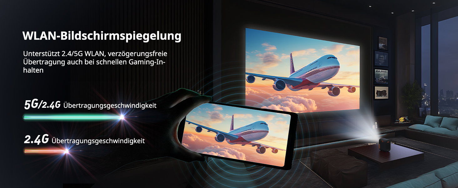 WEMAX Mini проєктор 4K з Netflix та Google TV, портативний, Dolby Audio, WiFi, Bluetooth для домашнього кіно та відпочинку на природі