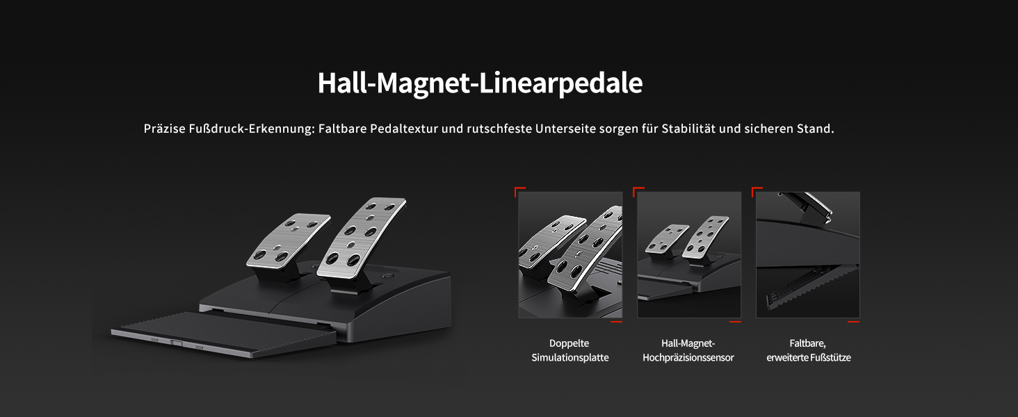 PXN V900 Gen2 Ігровий кермо з педалями Hall Effect – 16-бітне USB кермо для ПК з кутом повороту 270°/900°, вібрація, перемикачі передач та керування через додаток – сумісне з PC, Xbox, PS4, PS3, Switch