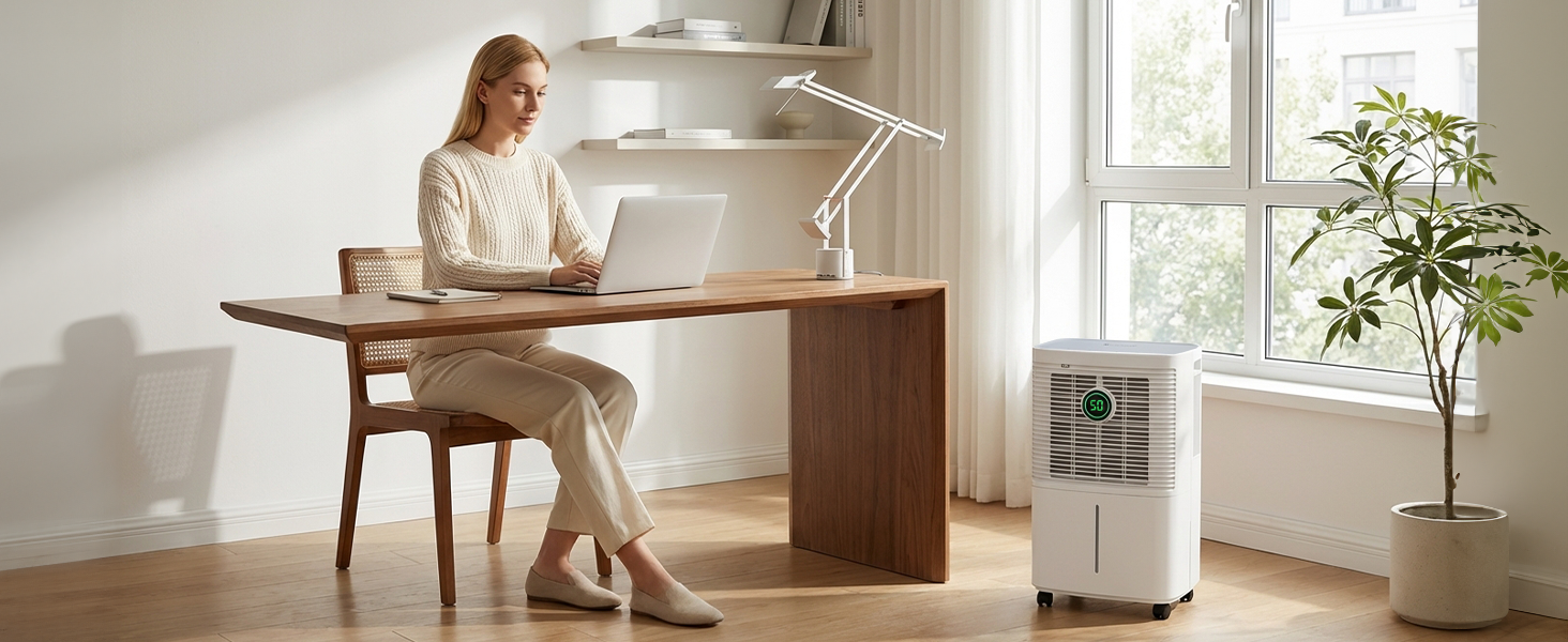 Електричний осушувач повітря 16л/24г з цифровим дисплеєм, таймером та безперервною подачею, для дому/підвалу