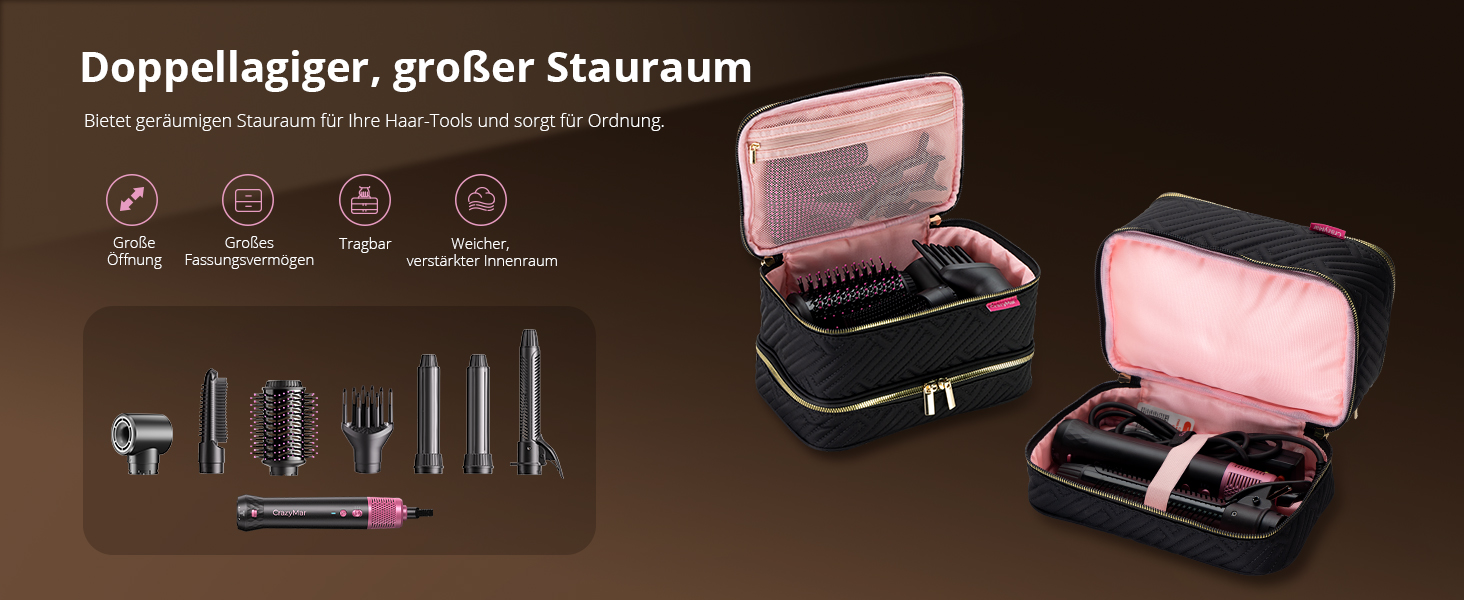 Фен-щітка Rundbürstenföhn 7-в-1 Airstyler з іонізацією, 110 000 об/хв. Професійний стайлер для волосся: локони, укладка, об'єм, випрямлення. Чорний