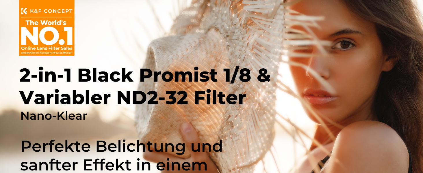 Фільтр K&F Concept 2-в-1 72мм Black Mist 1/8 & ND2-ND32 змінний, з нанопокриттям
