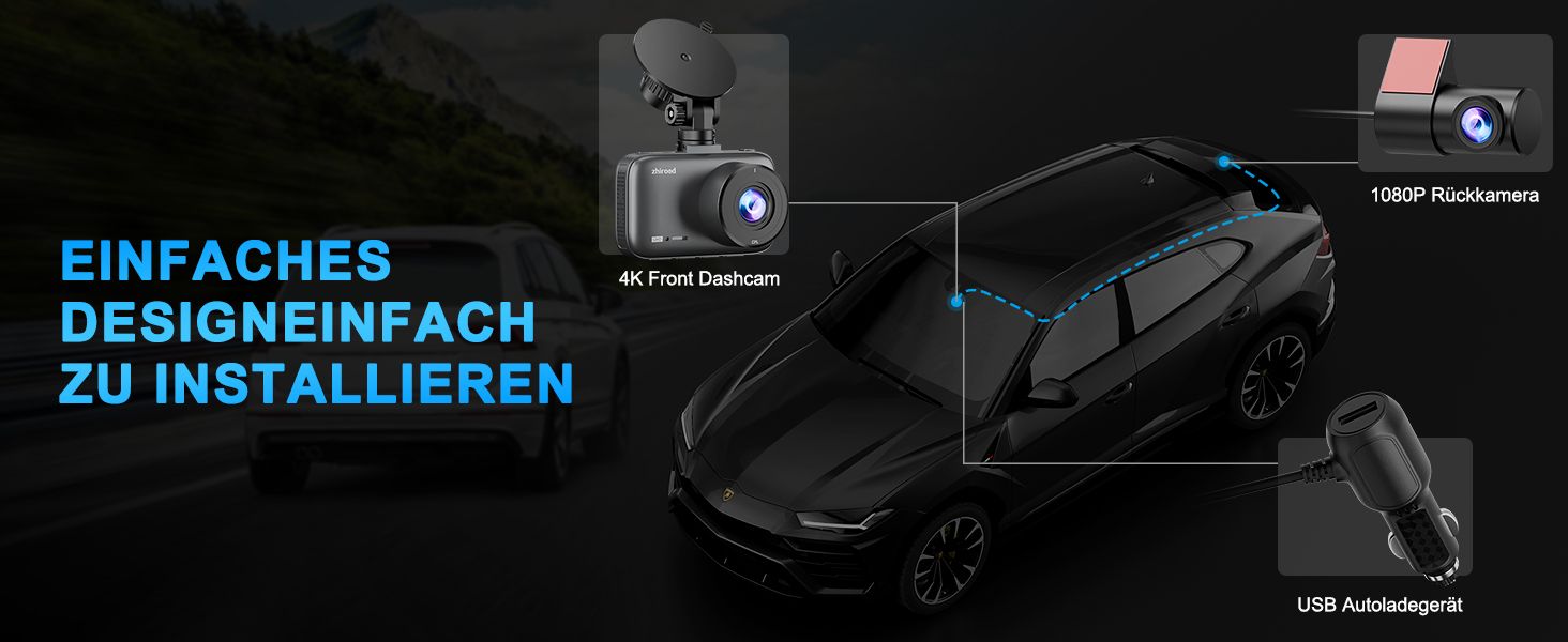 Відеореєстратор Dashcam 4K Dual з CPL фільтром, WiFi, 64GB SD, IPS 3