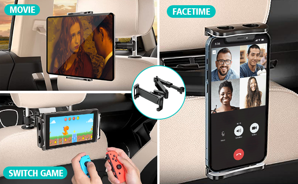 Тримач для планшета в авто, універсальний, висувний, для iPad, iPhone, Samsung Galaxy Tab, Switch (4.7-13 дюймів)