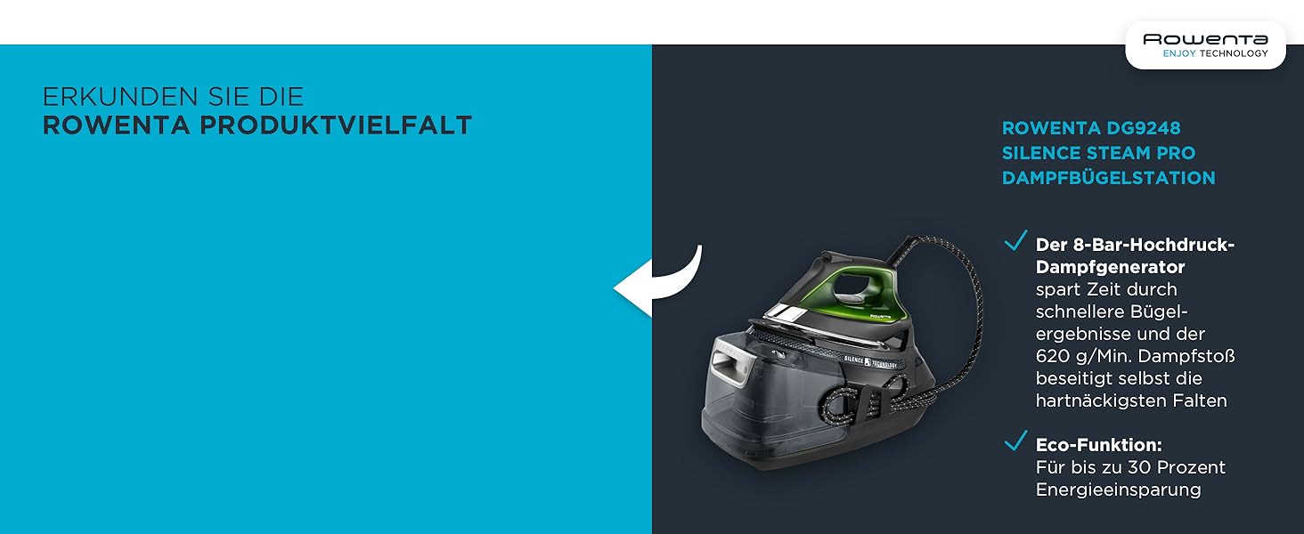 Rowenta Freemove: бездротове прасування, 2400W, 27 г/хв, DE5010 (блакитно-чорний)