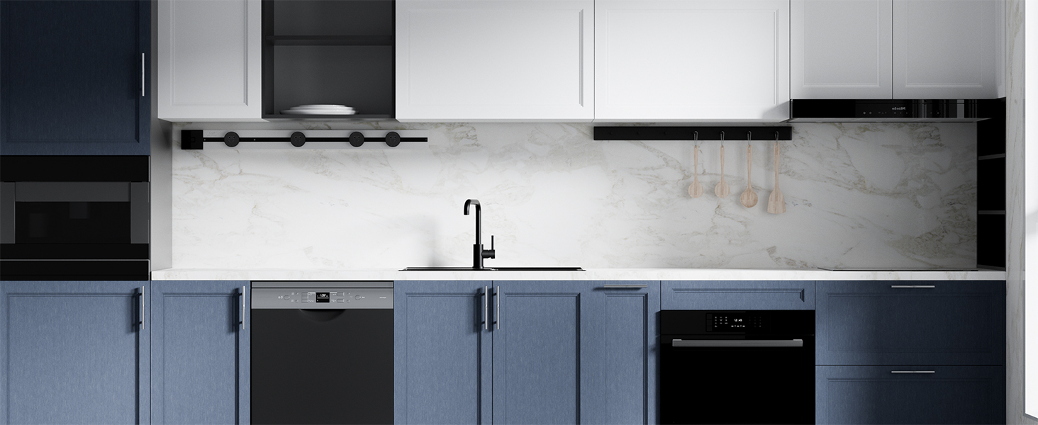 Змішувач кухонний FORIOUS, поворотний 360°, L-подібний, для 1 отвору, матовий чорний