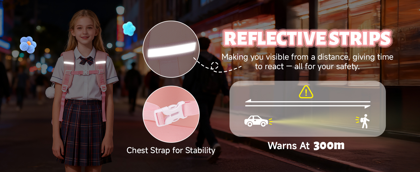 Шкільний рюкзак для дівчаток-підлітків, рожевий, з помпоном, тролей-петлею та світловідбивачами. Великий рюкзак для школи та подорожей, 3-7 клас, водонепроникний