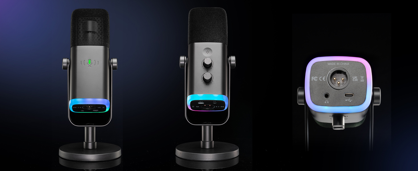 Мікрофон FIFINE XLR для стрімінгу, подкастів та студійної звукозапису. Динамічний USB мікрофон з кнопкою вимкнення мікрофона. Сумісний з PS4/5, Mac, мікшерами та звуковими картами. Чорний колір