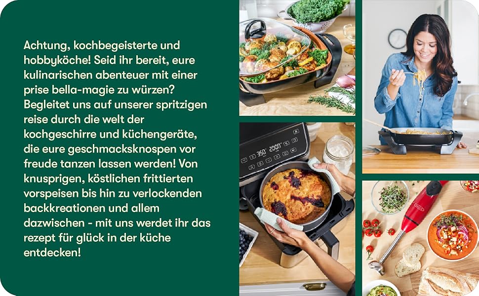 Фритюрниця аерофритюрниця Bella 8L з двома кошиками, сенсорним екраном, 8 функціями, регулюванням температури, таймером, антипригарним покриттям, 1700W, чорна