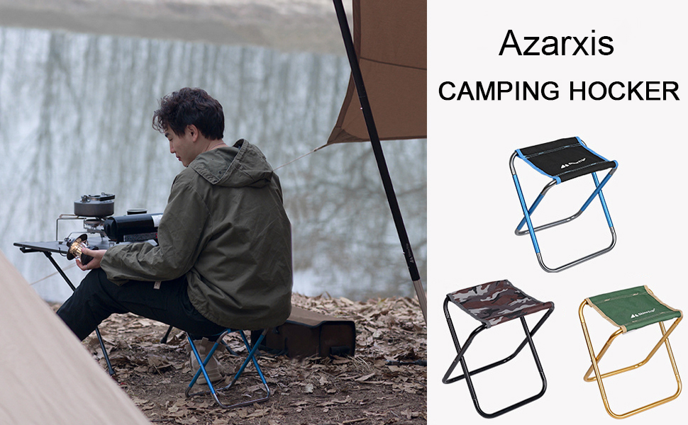 Складний туристичний стільчик Azarxis для риболовлі, пікніків та відпочинку на природі з сумкою, камуфляжний