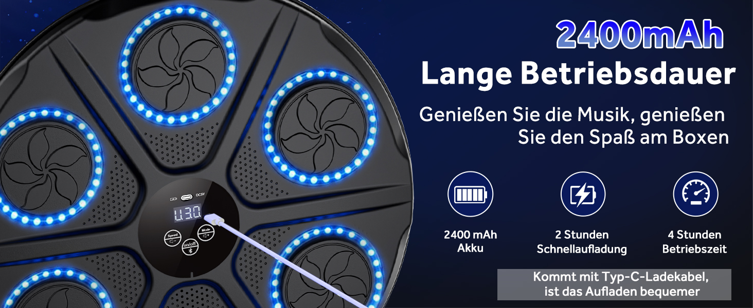 Музична бокс-машина YORRAKA для дорослих з LED-підсвіткою та Bluetooth - бокс-тренажер з 12 режимів швидкості та підрахунку ударів